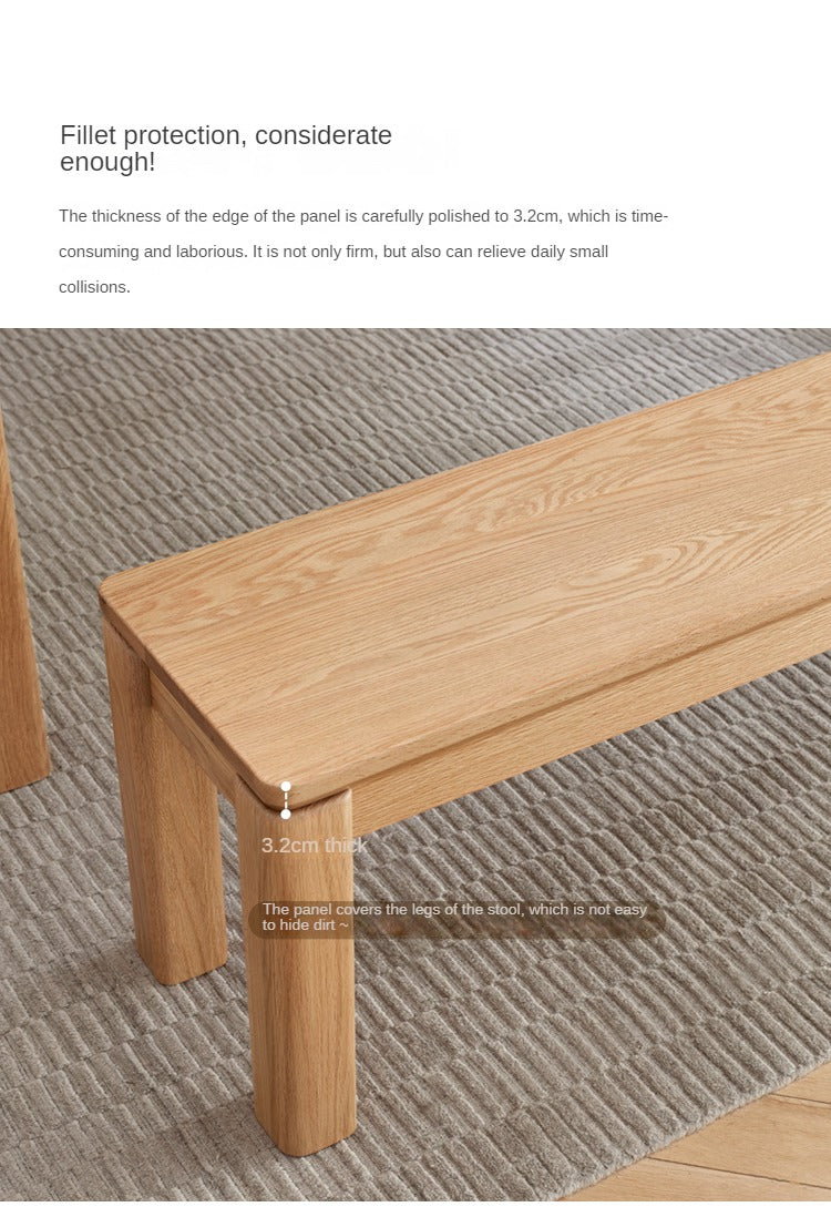 Oak Solid Wood Long Nordic Modern Bench
