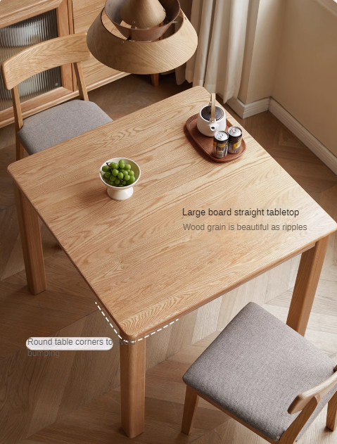 Oak solid wood square modern dining table