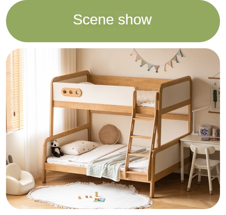 Rubber solid wood children's bunk bed