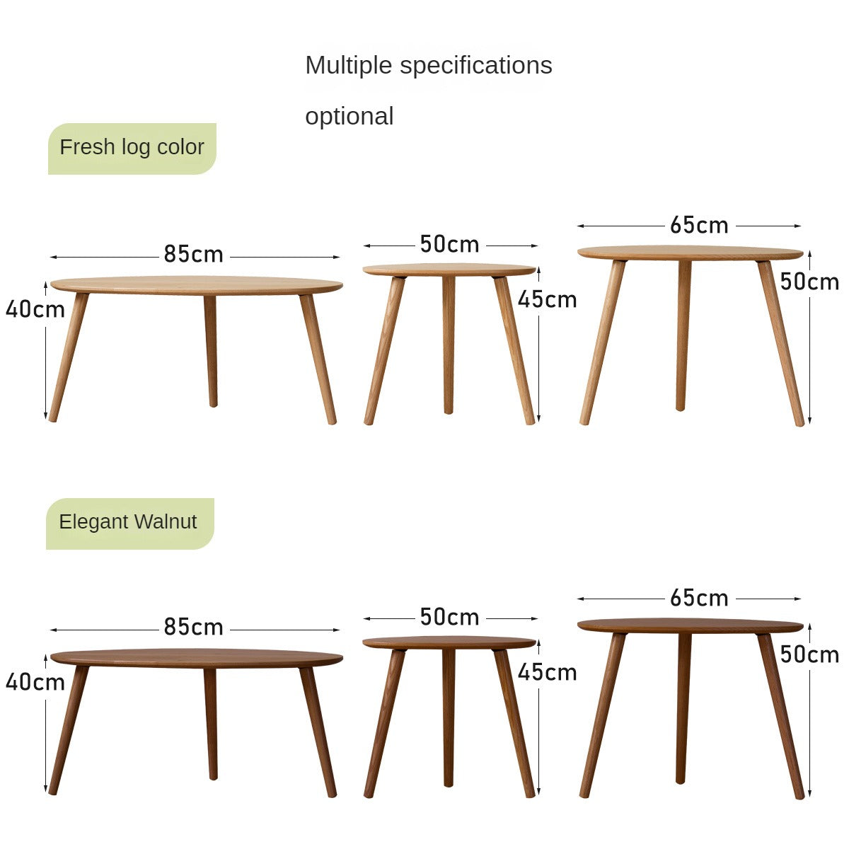 Oak solid wood small Nordic side table