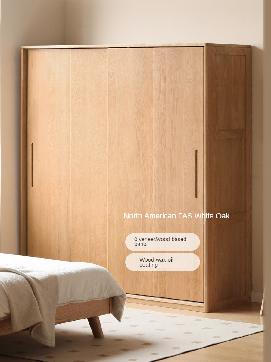 White Oak solid wood sliding door wardrobe)