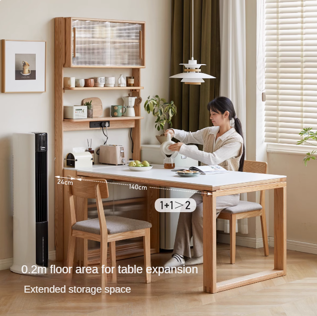 Oak solid wood Rock Board Dining Sideboard