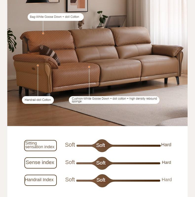 Leather modern simple cowhide down sofa