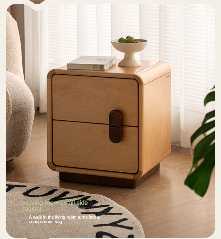 Beech Solid Wood Storage Nightstand