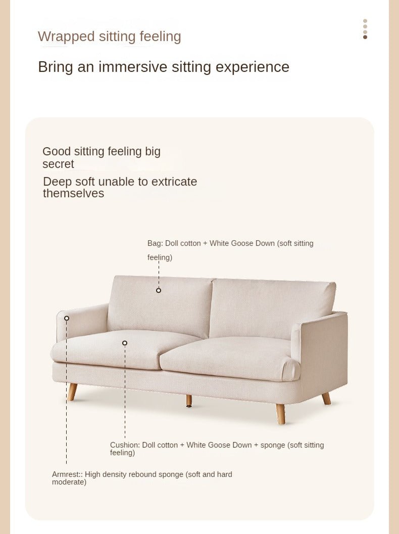 Fabric sofa modern three-seat straight sofa