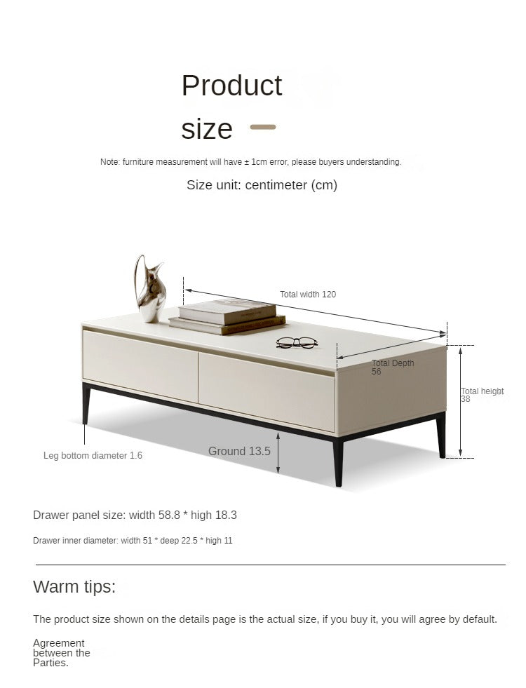 Poplar solid wood modern Italian coffee table