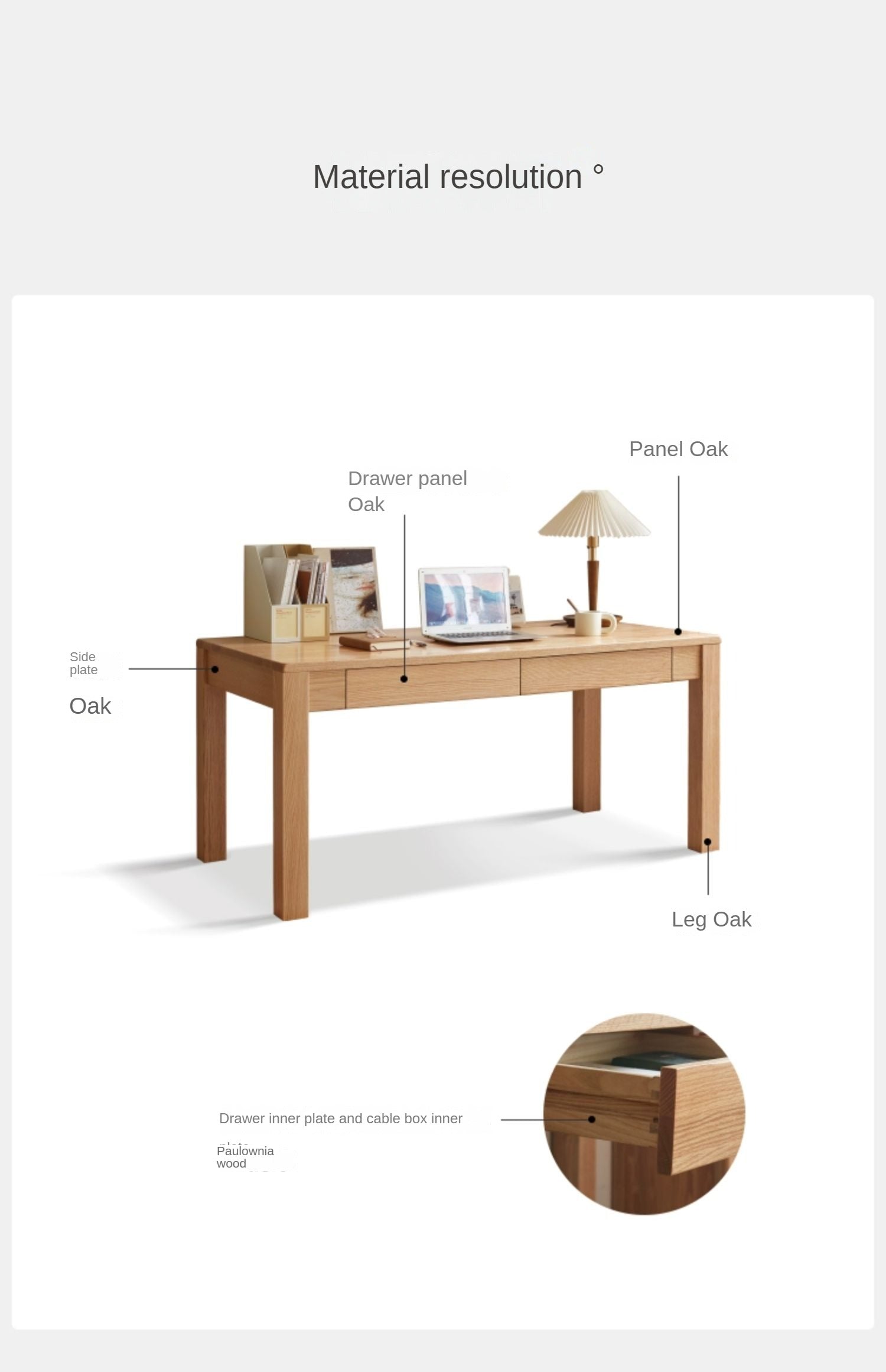 Oak Solid wood large office desk "