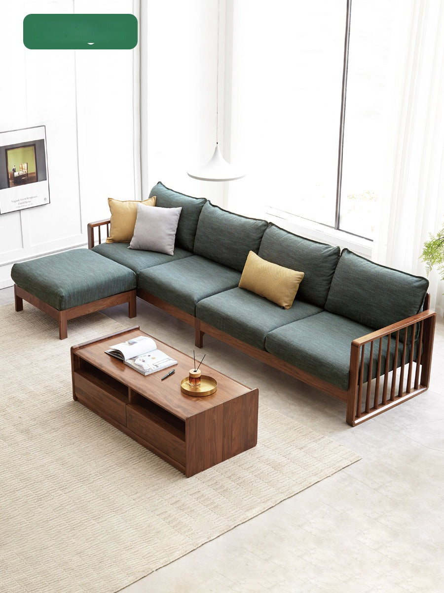 Black walnut new style fabric sofa combination"