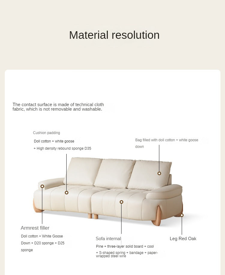 Technology Cloth Fabric Sofa Cream Style