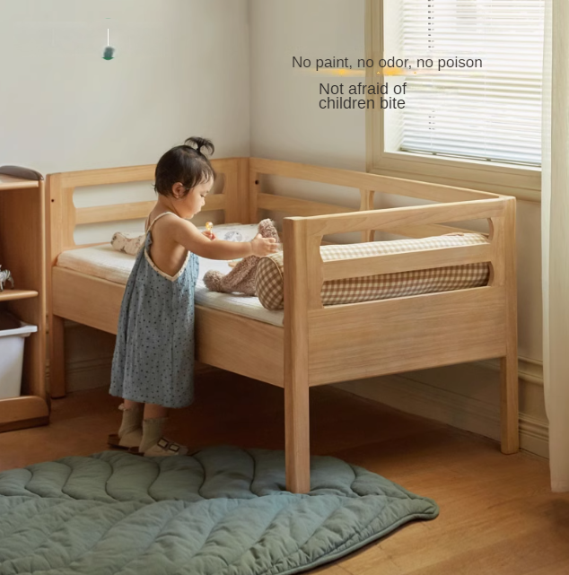 Solid wood children's splicing bed