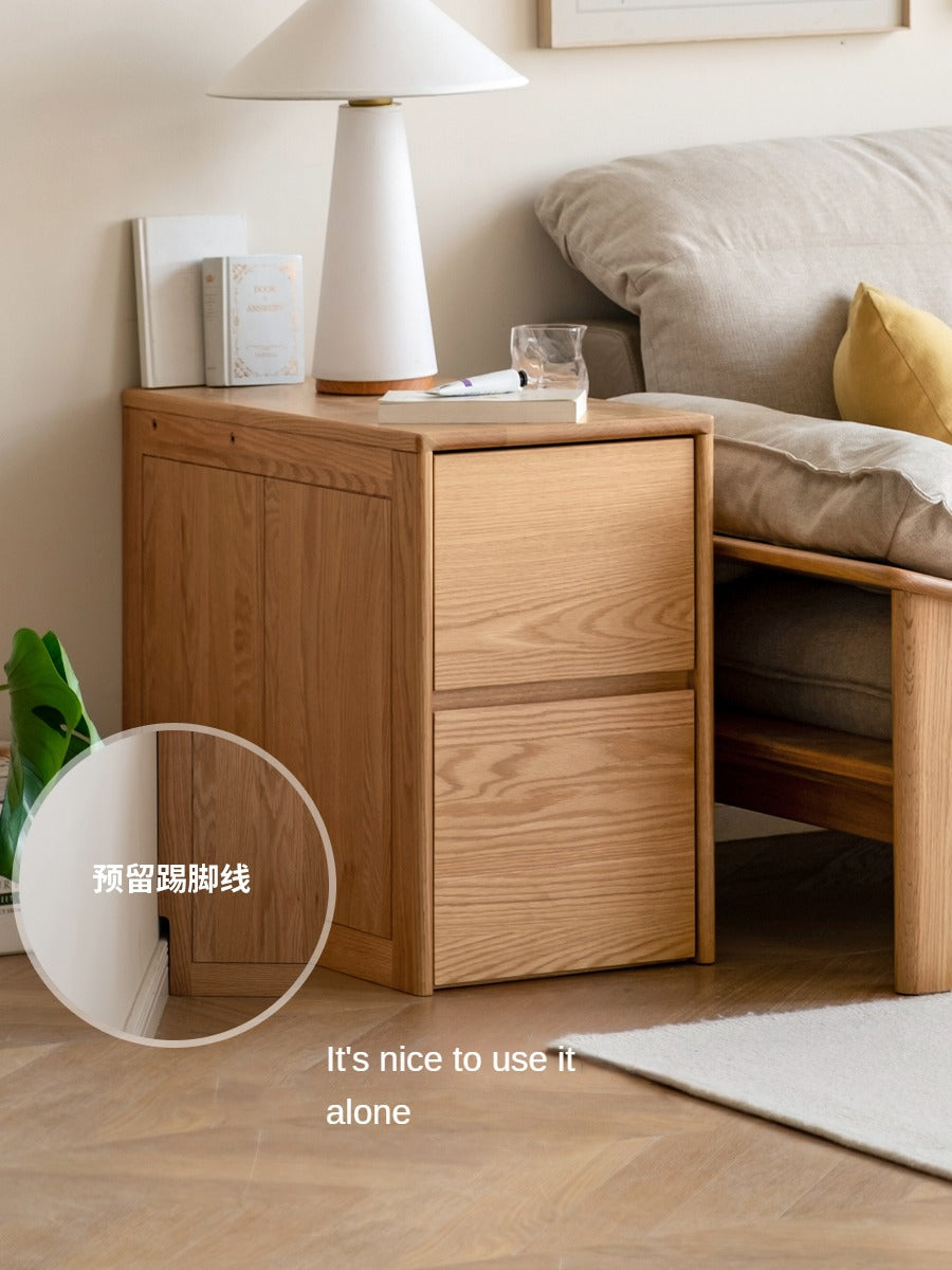Oak Solid Wood Edge Side Cabinet Corner Bedside-