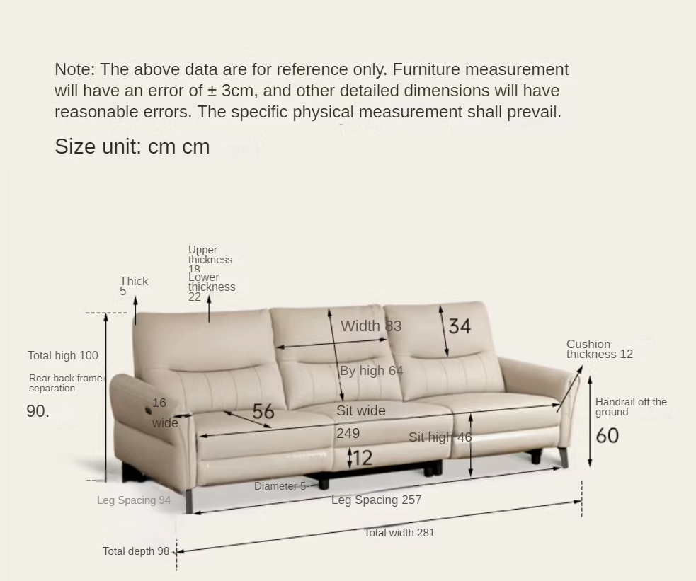 Leather Sofa Reclining Adjustable Electric Sofa