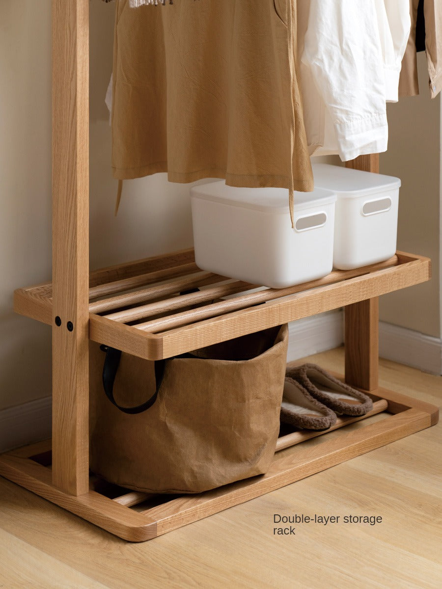 Oak solid wood clothes rack hanger-