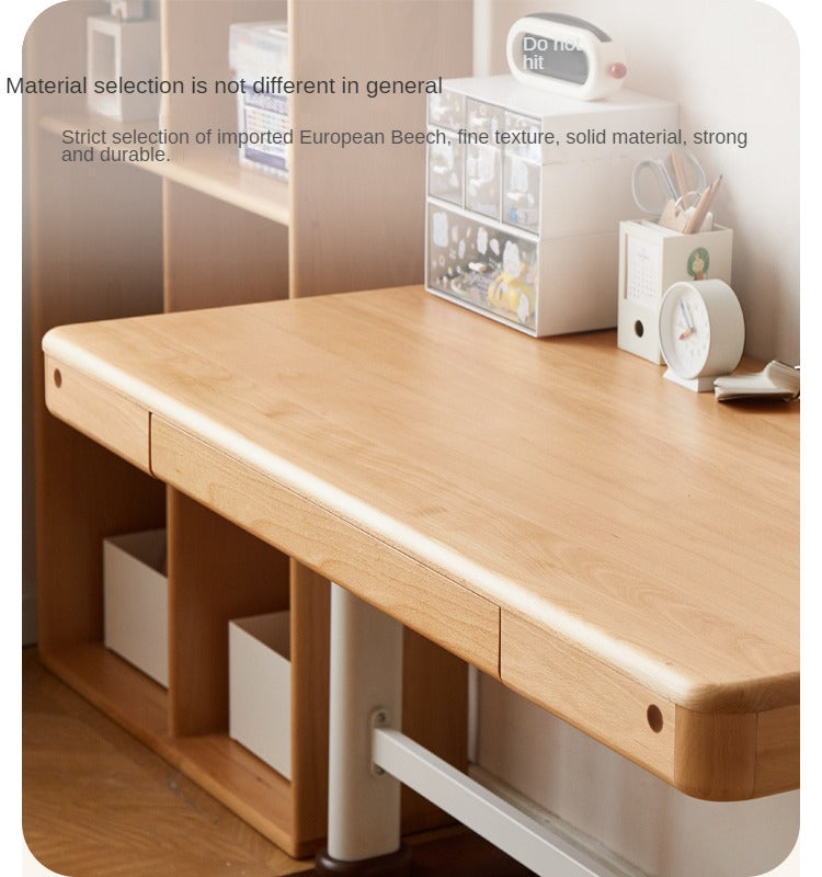 Beech Solid Wood Children's Modern Lift Study Table