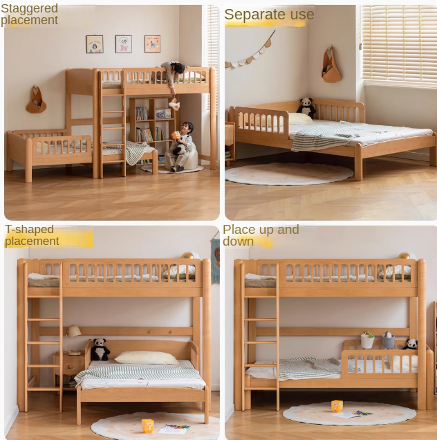 Beech solid wood children's bunk bed