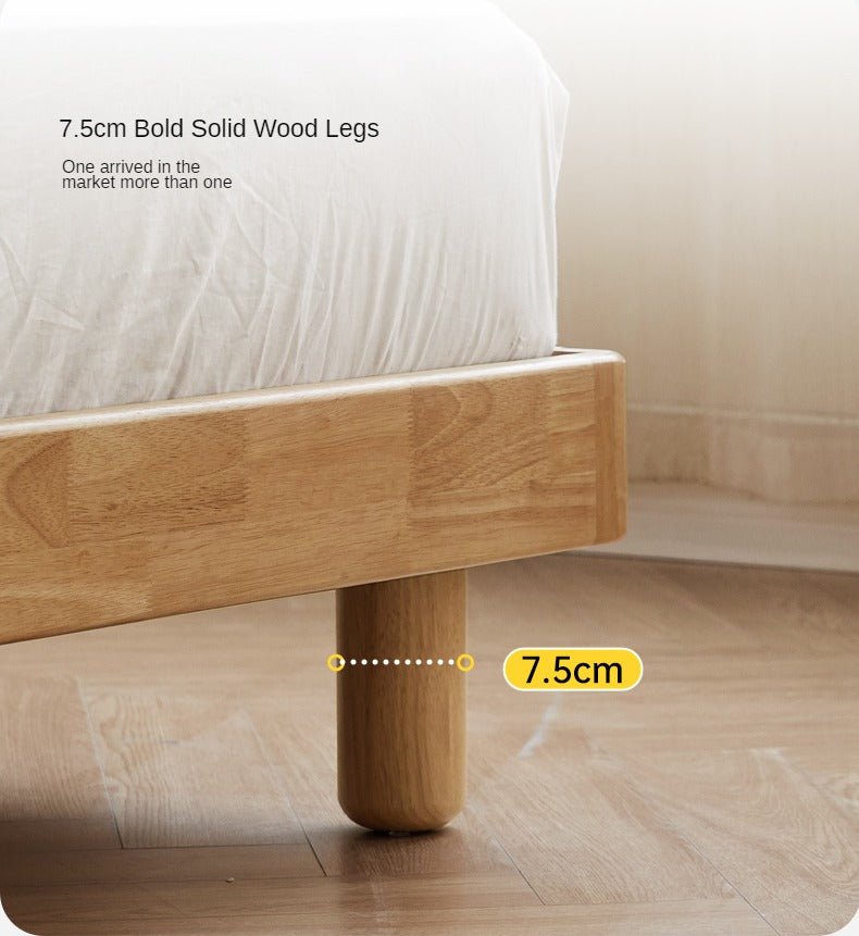 Pine Solid Wood Minimalist platform bed, headboard-free bed