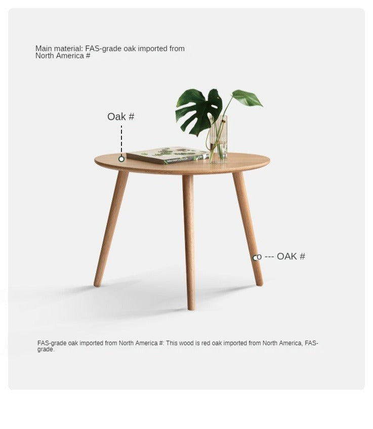 Combination shape side table Oak soli wood_
