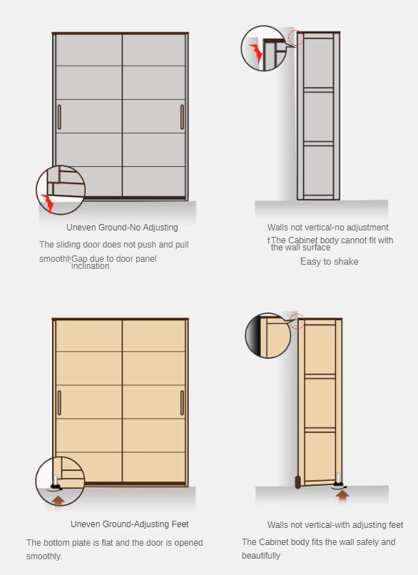 Oak Solid Wood Sliding Door Wardrobe