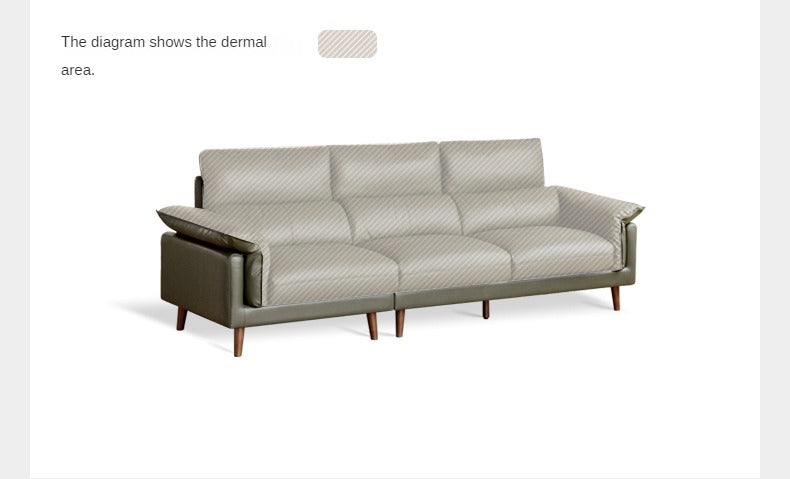 Leather first layer cowhide straight sofa