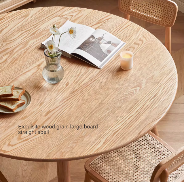 Oak Solid Wood Round Dining Table