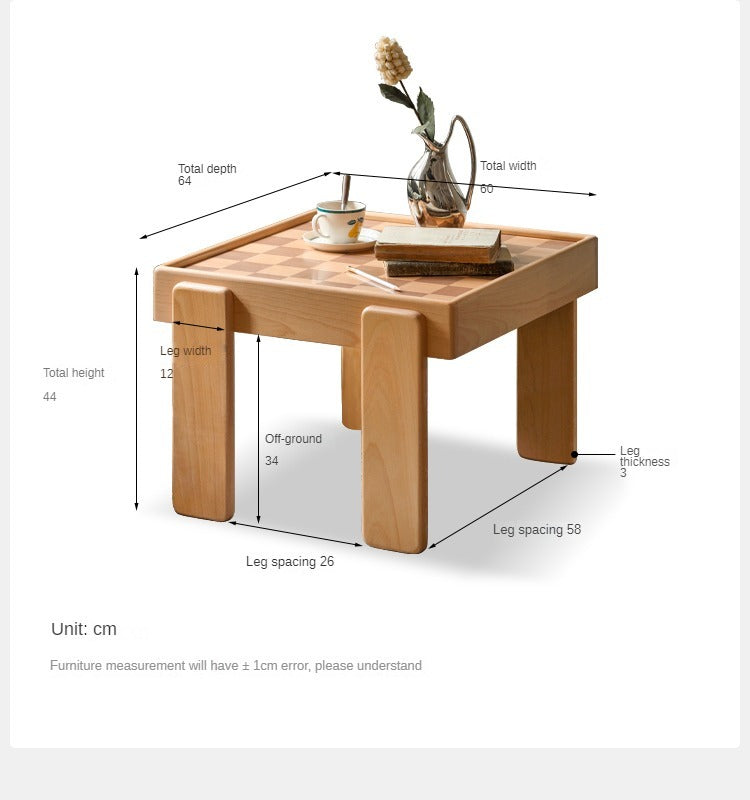 Beech Solid wood home chess board table