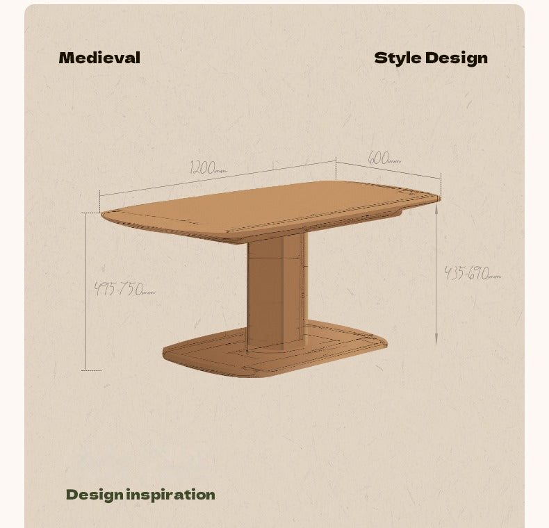 Cherry Solid Wood Dual-Purpose Modern Lift Dining Table