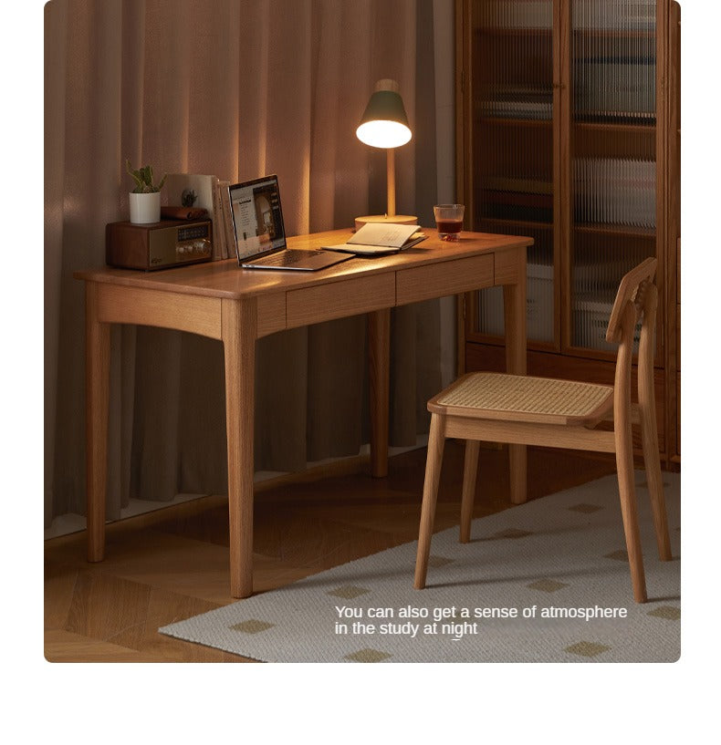 Oak solid wood desk with drawer -