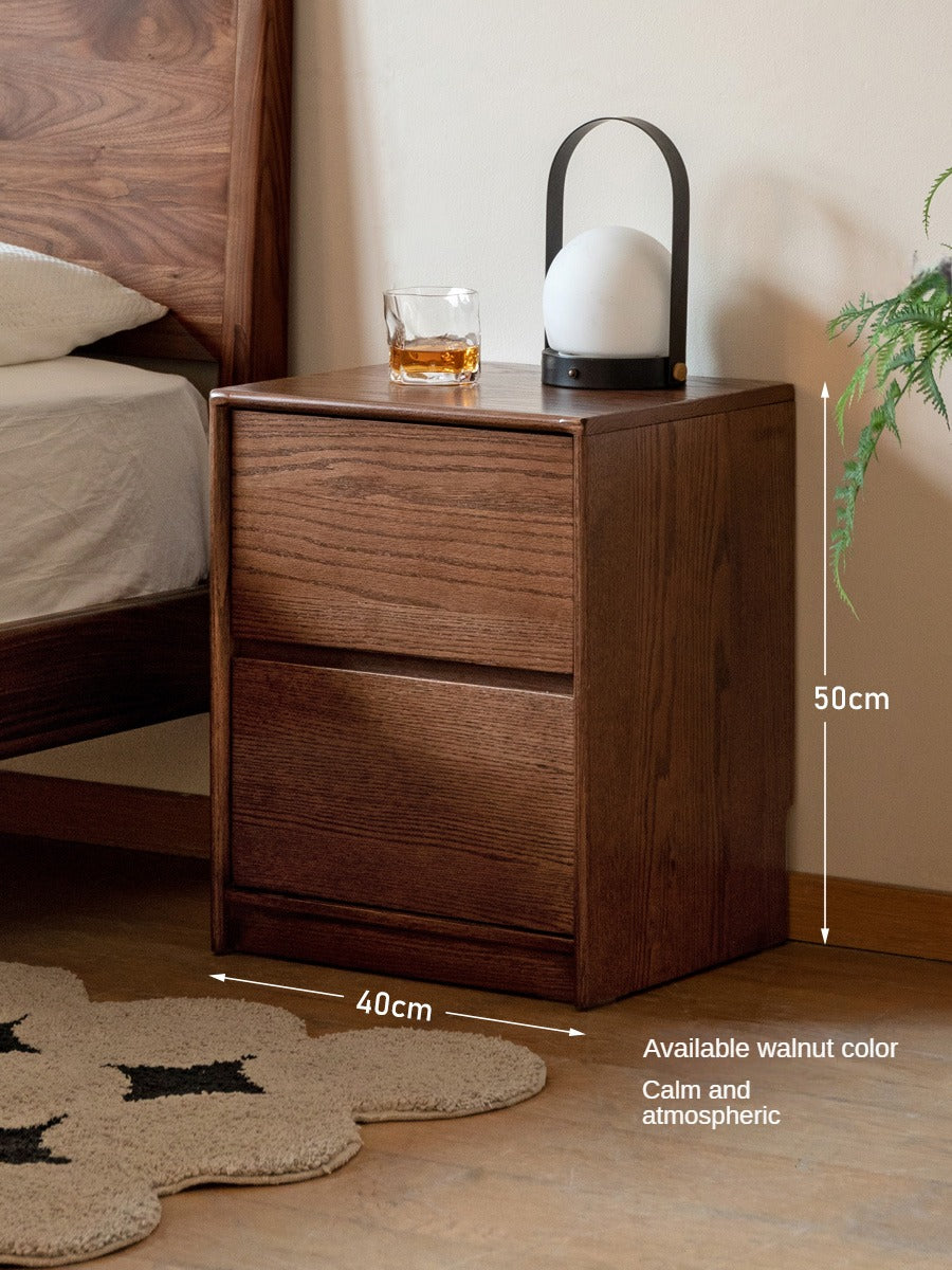 Two drawer Nightstand Oak solid wood-