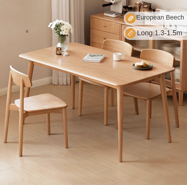 European beech solid wood modern dining table