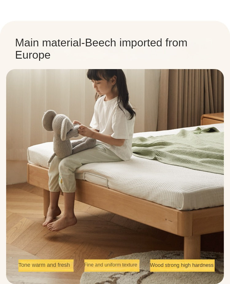 Beech Solid Wood Children's Modern Soft Bed