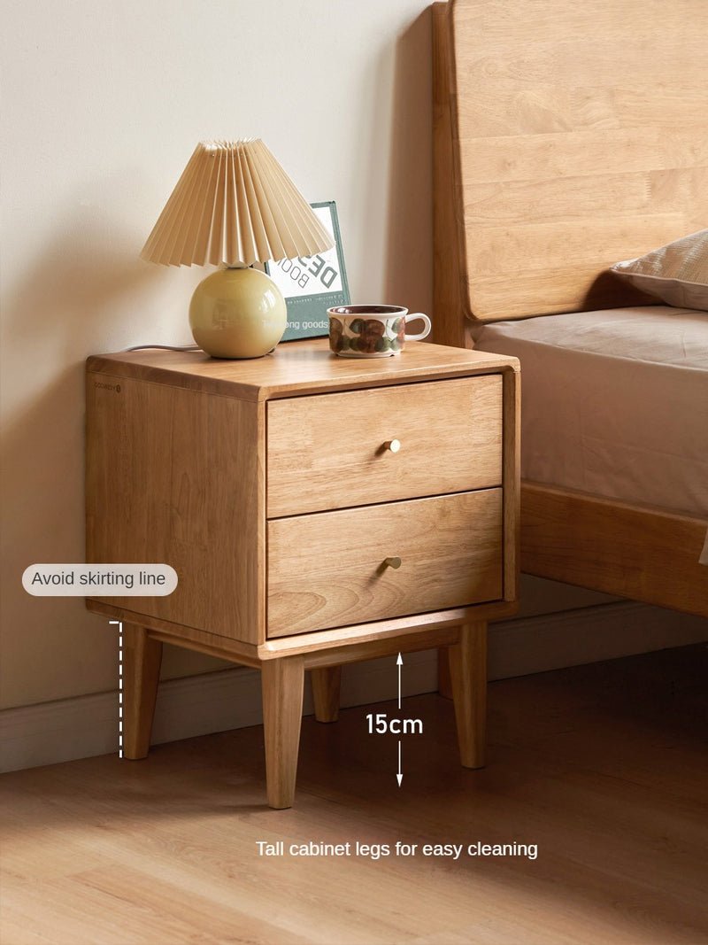 all solid wood bedside table bedroom rubber wood bedside table modern ...