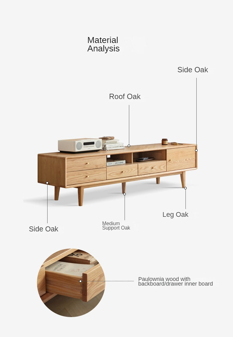 Medium oak online tv stand