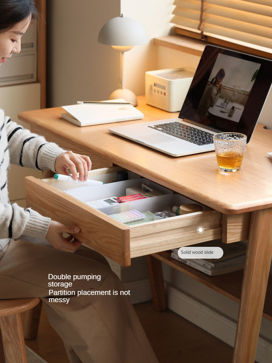 Office desk Oak solid wood bottom divider-