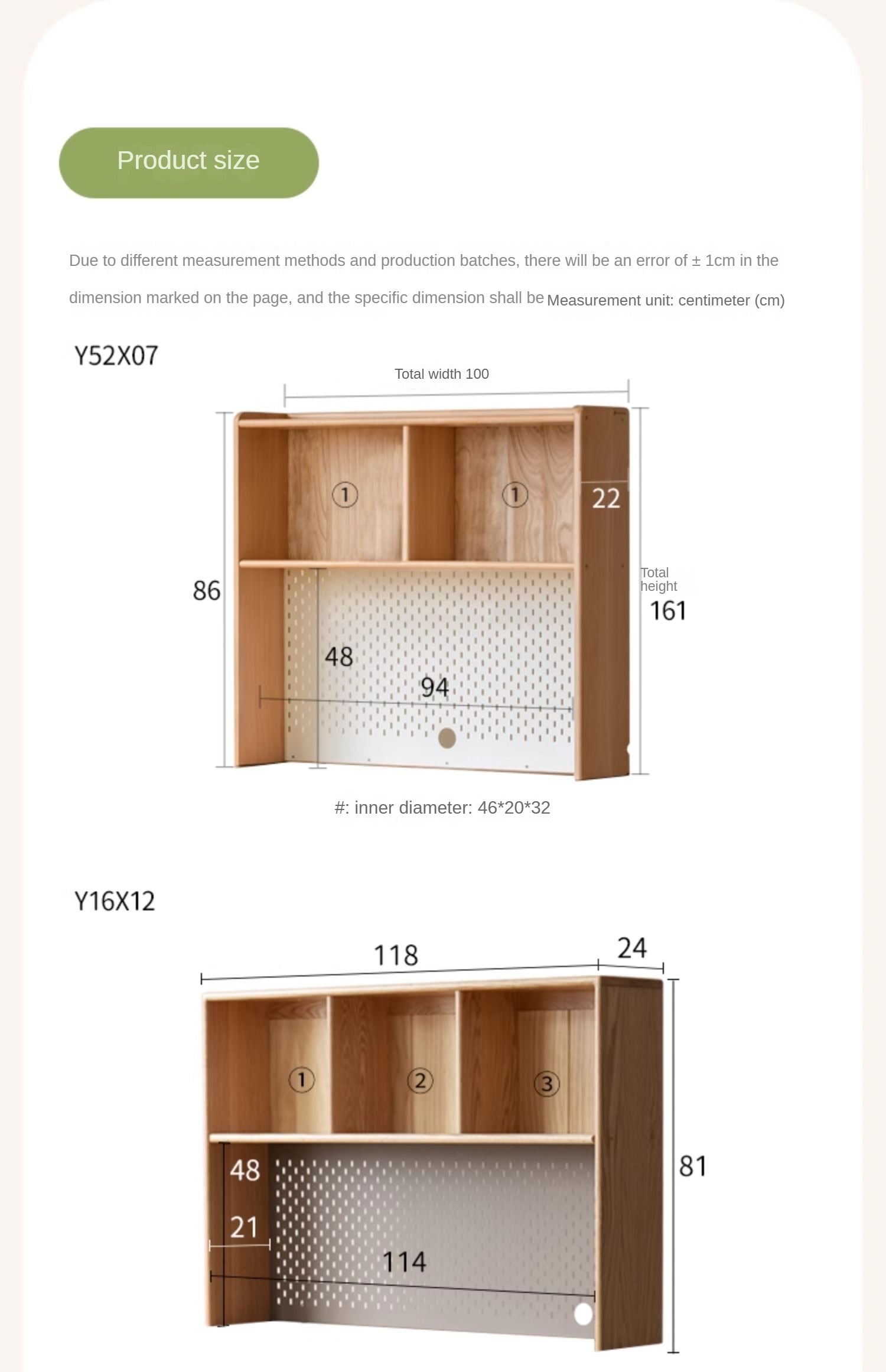 Beech, Oak Solid Wood Study Desk with Shelf