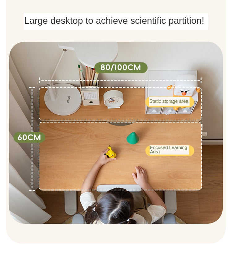 Beech Solid Wood children's Lifting Study Desk