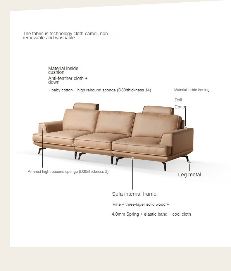 Technology Fabric Modern Down High Sofa