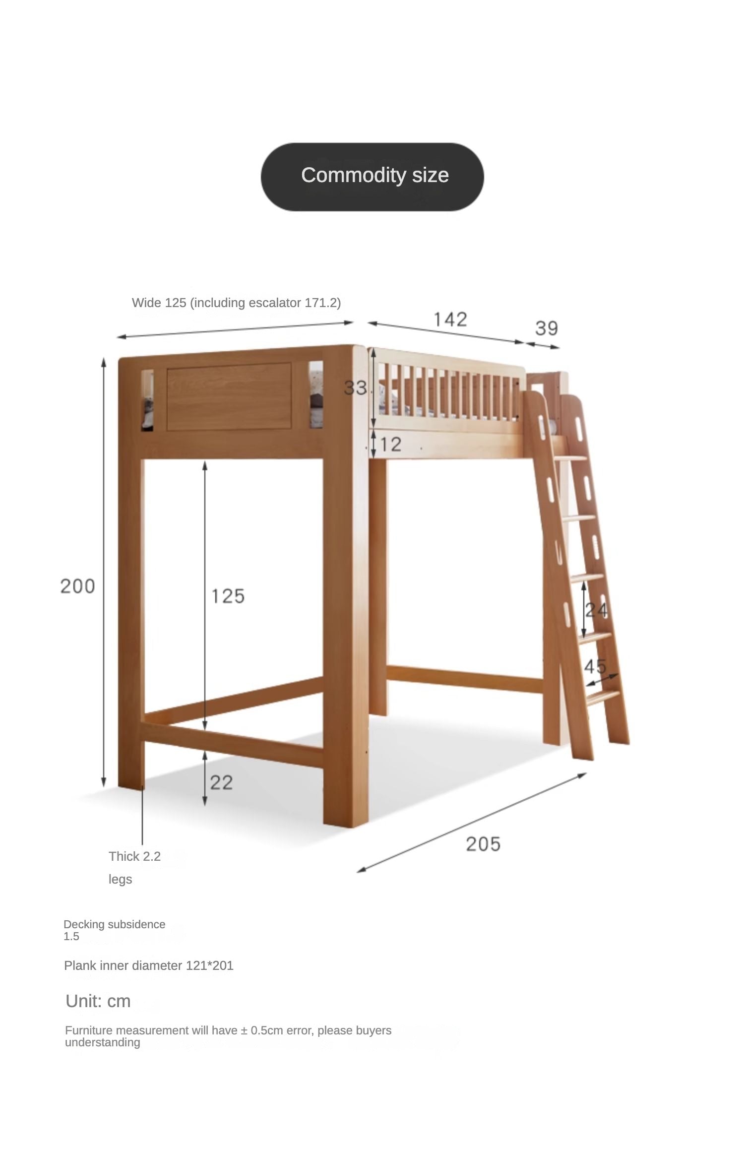 Beech solid wood Loft bed<