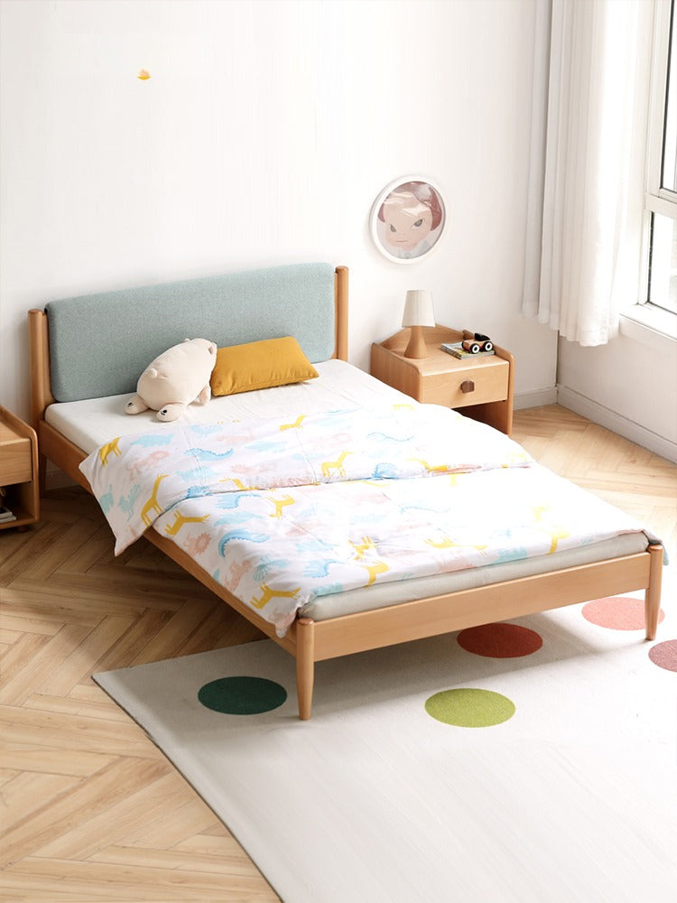Beech solid wood kids soft bed for boys and girls"