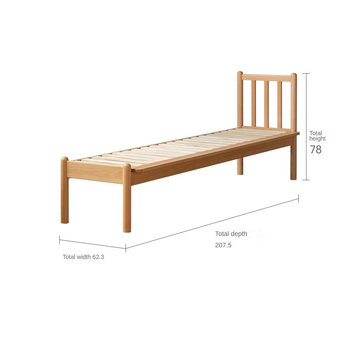 Beech solid wood children's bed with guardrails spliced bed: