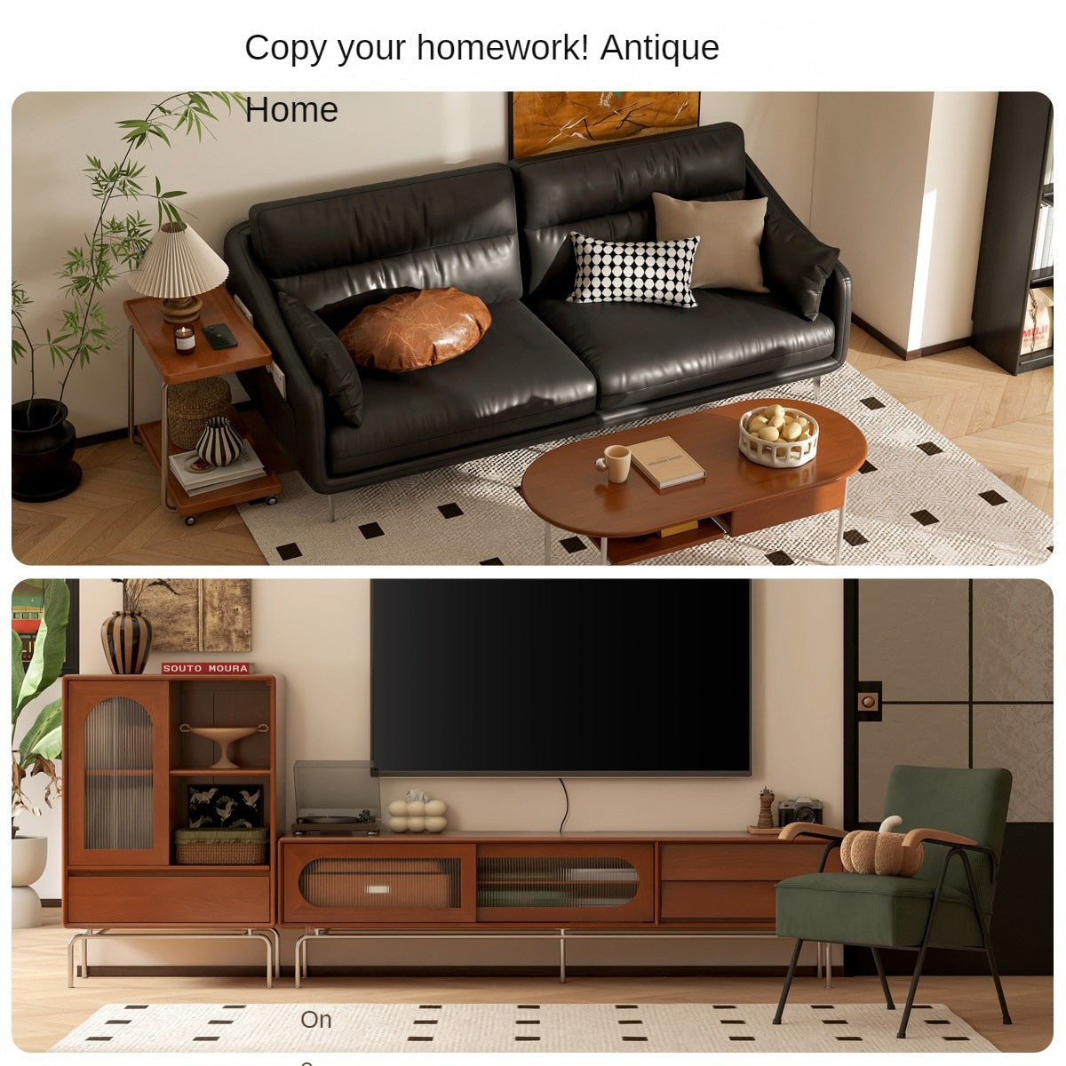 First layer cowhide sofa living room middle-aged style furniture combination set"