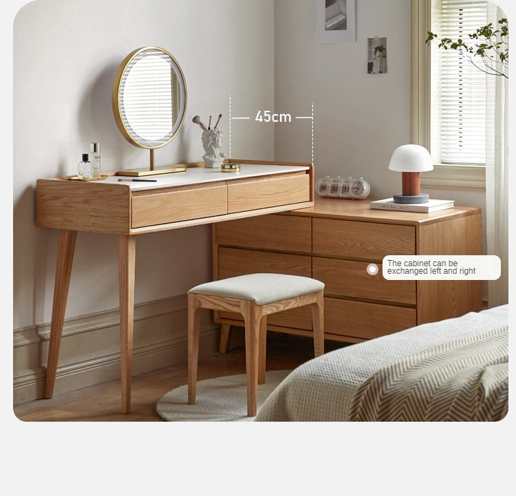 Oak solid wood Modern Simple Rock Board Dressing Table