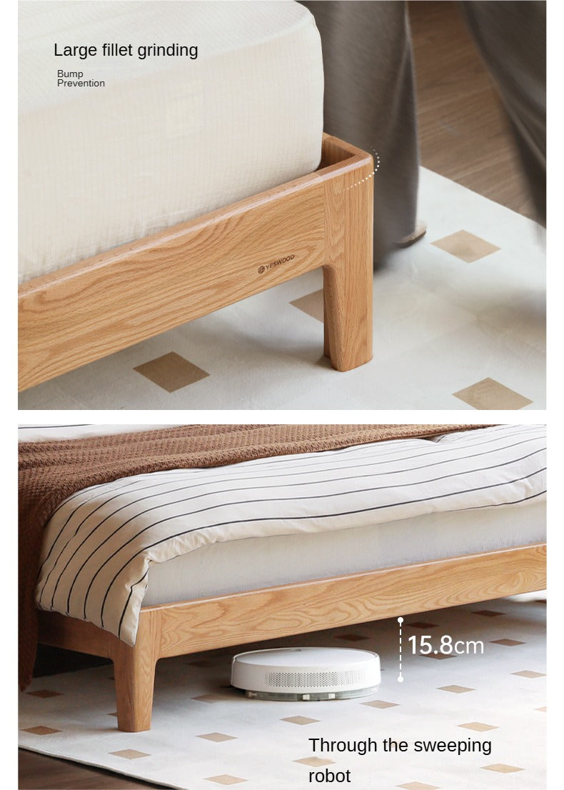 Oak Solid Wood Leather Soft Bed