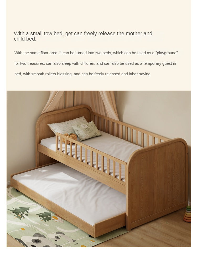 Oak solid wood Multi-function wide storage box bed<