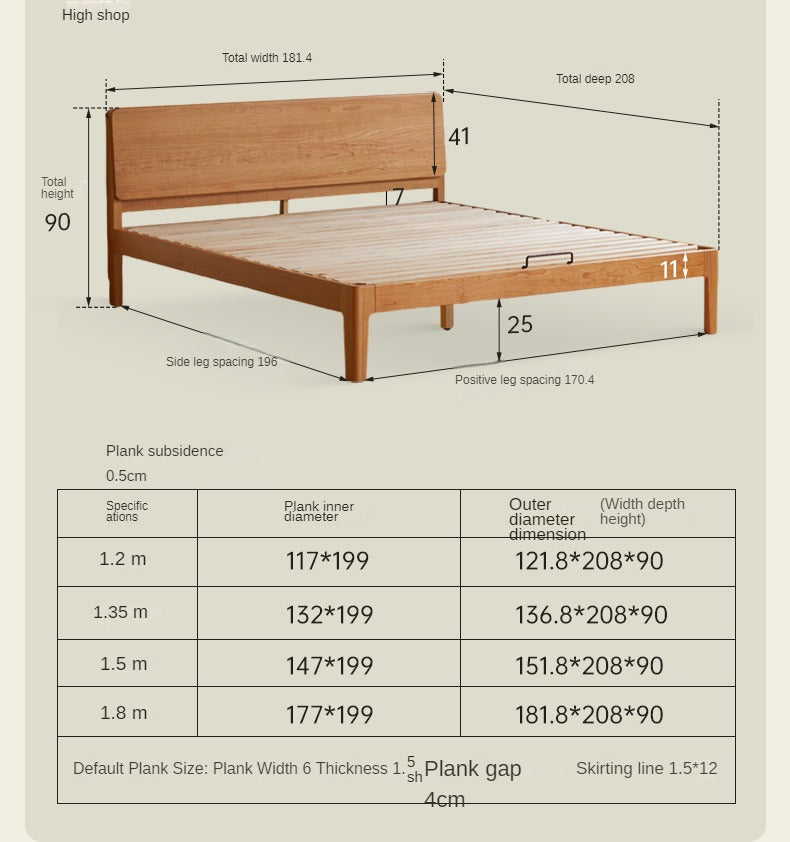 Cherry solid wood bed medieval style<