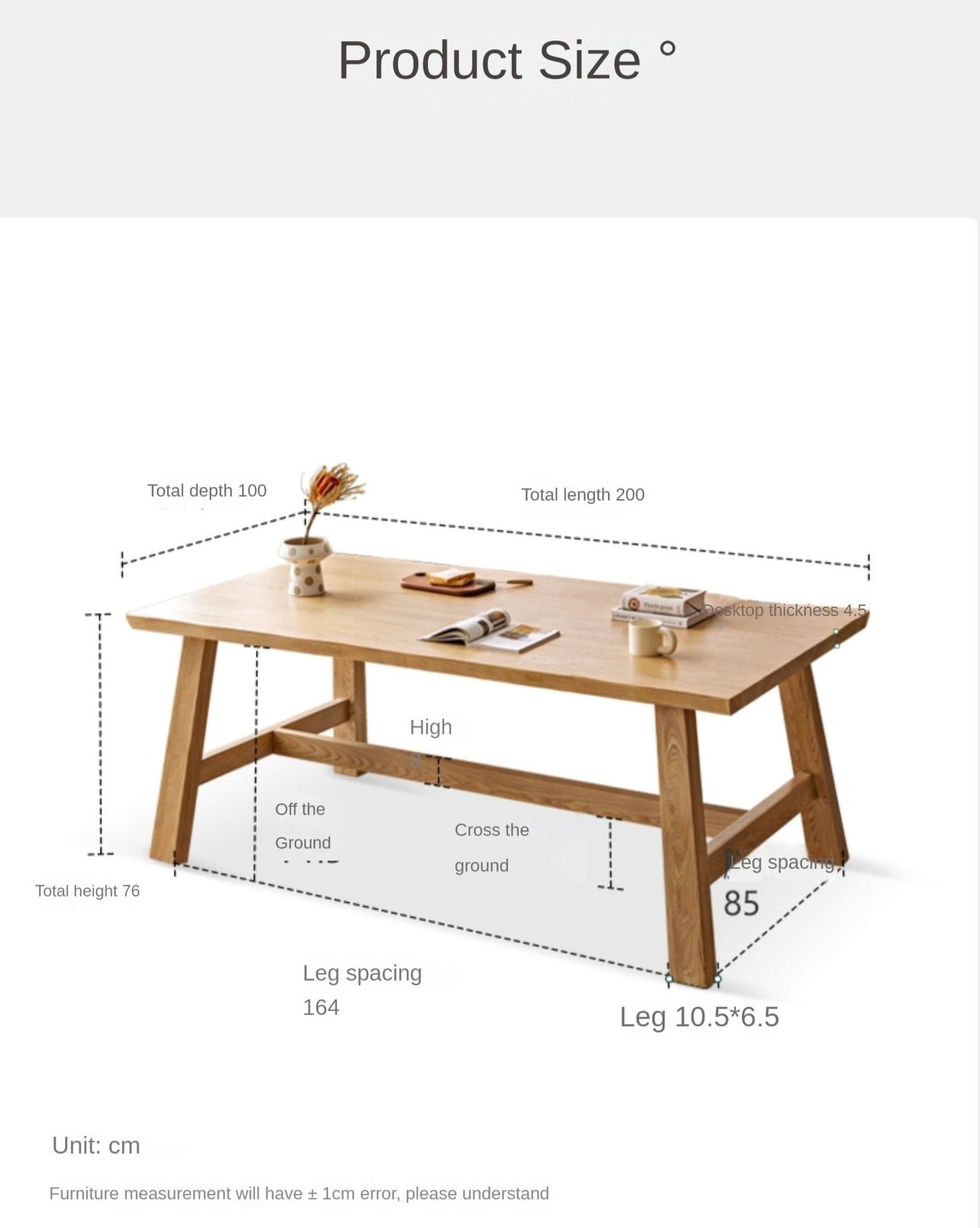 Ash solid wood Farmhouse style  natural edges Dining table "