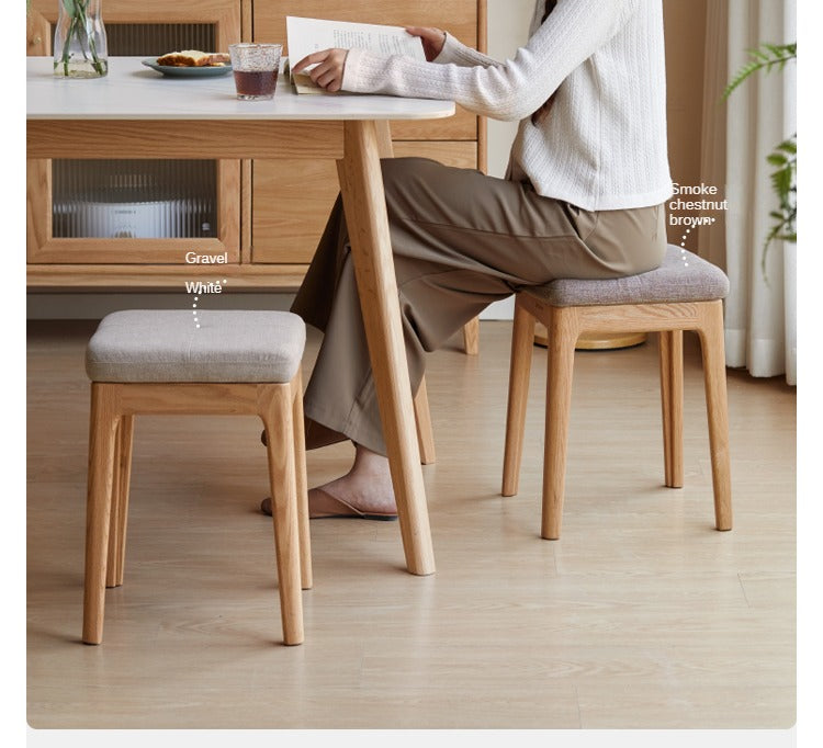 Oak solid wood comfortable soft pack dining stool