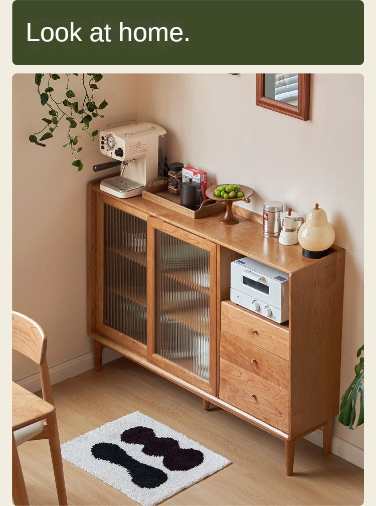 Cherry Solid Wood Middle Ages Ultra-thin Kitchen Sideboard