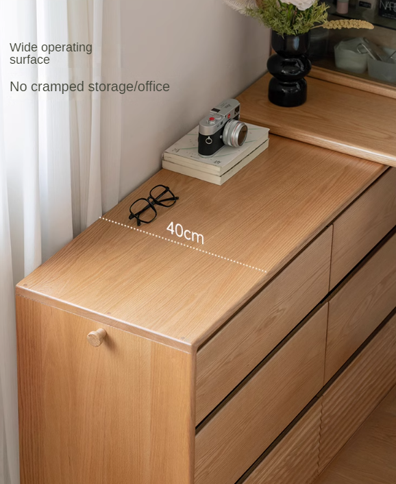 Oak Solid Wood Modern Telescopic Dressing Table