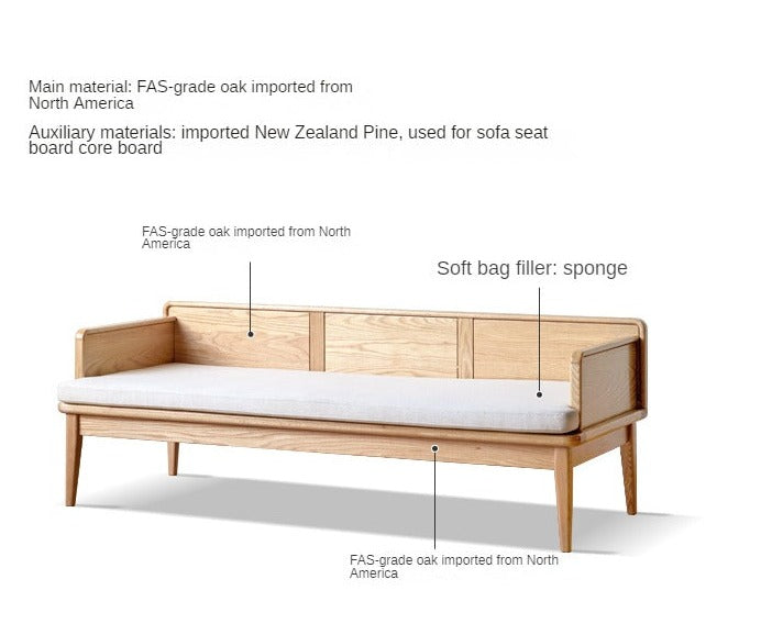 Oak solid wood sofa dual-purpose sofa bed"
