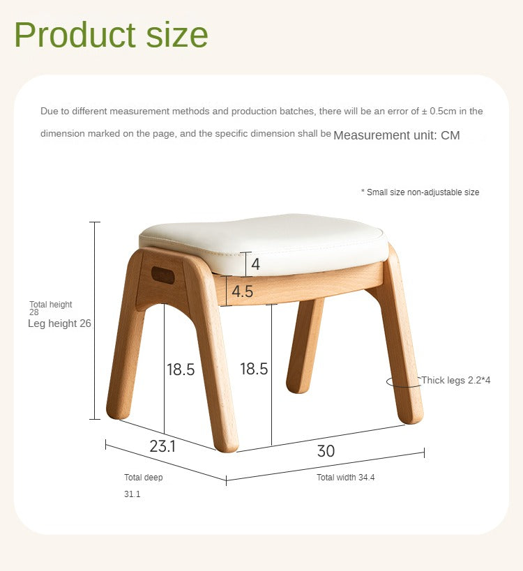 Beech Solid Wood Modern Small Stool